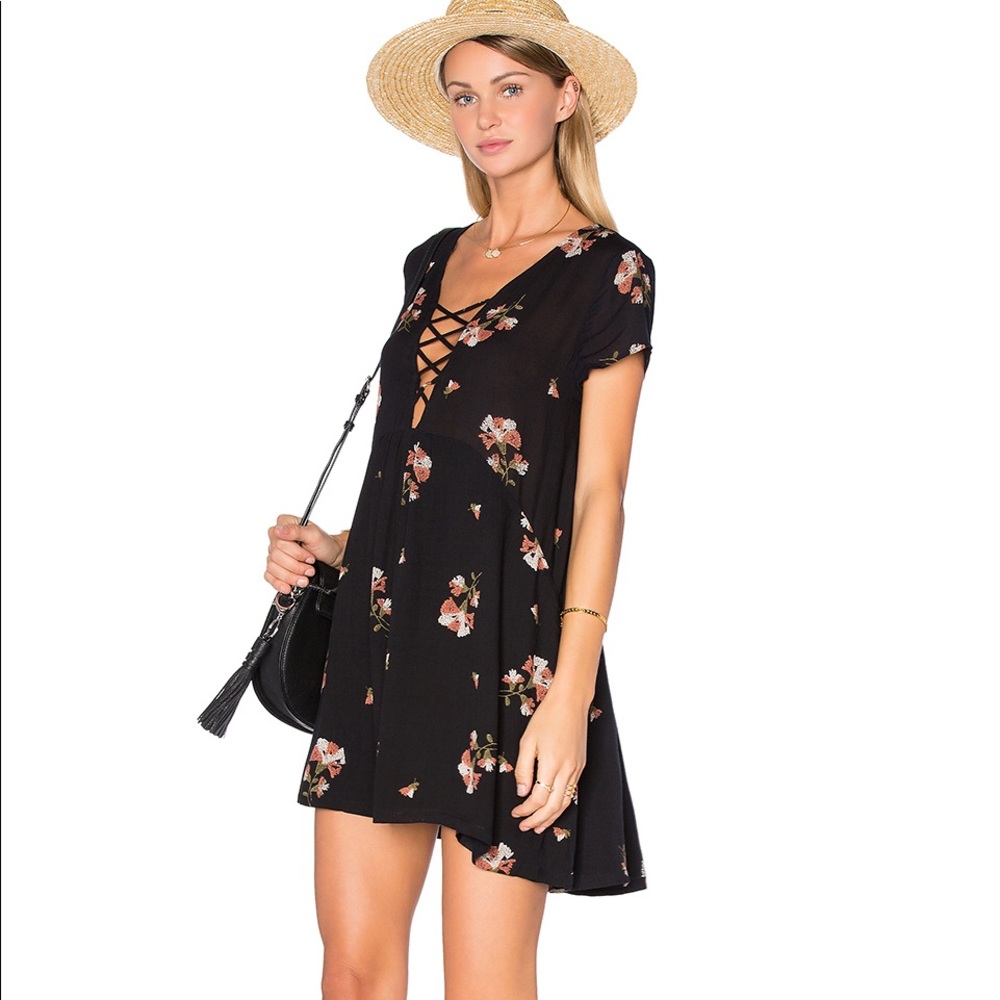 Amuse Society - Ludlow black floral babydoll dress